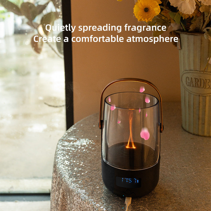 Creative Retro Flame Essential Oil Diffuser - Portable Humidifier for Office, Bedroom & Camping
