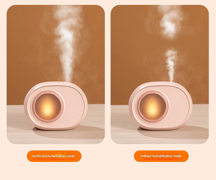 Compact Dual-Nozzle Humidifier with Ambient Light - USB-C Rechargeable, Two Mist Modes(white)