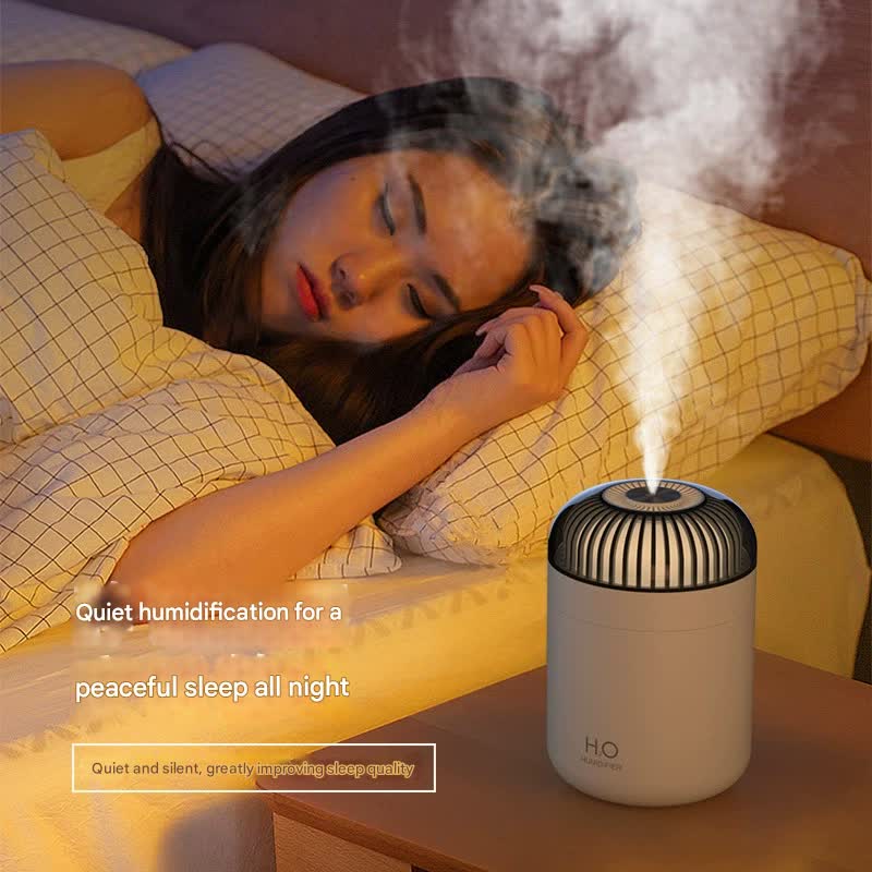 Quiet Cool Mist Humidifier - 500ml USB-C with Ambient Light & Dual Mist Modes(Green)