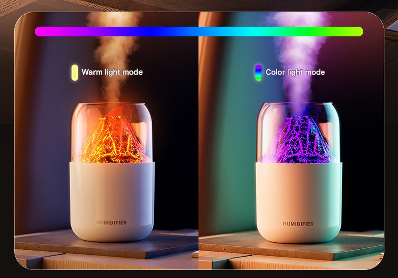 Cool Mist Humidifier with Colorful Atmosphere Light - 300ml USB Powered, Unique Internal Design(Planet-White)