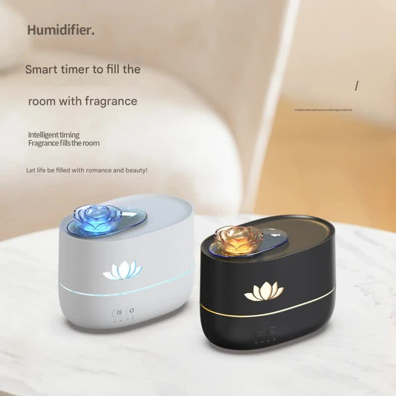 Creative Aroma Diffuser & Humidifier with 7-Hue Light - USB-C, Intelligent Timer & Delicate Mist(Rocket Aromatherapy Machine - White)