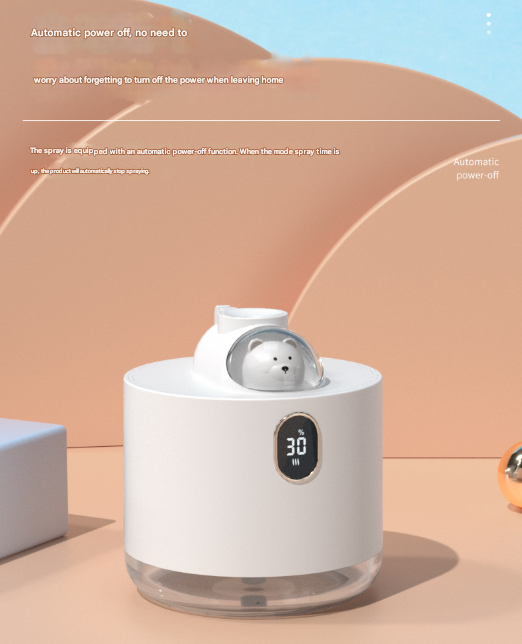 Pink Adorable Space Capsule Humidifier - Portable USB Cool Mist Maker with LED Display & Ambient Night Light