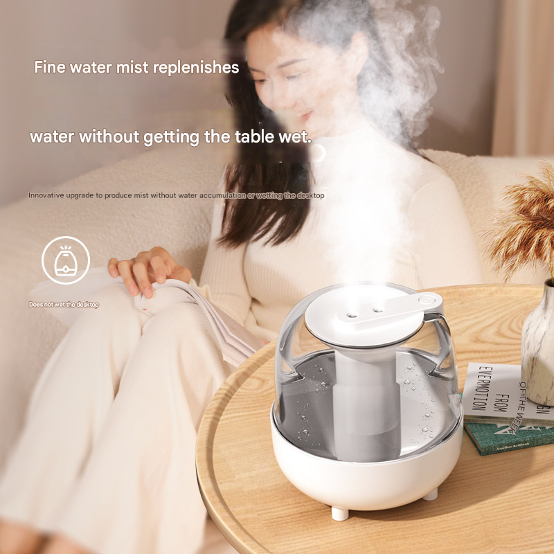 White 3.5L Smart Cool Mist Humidifier with Dual Nozzle & Digital Display - Ultra-Quiet Air Purifier for Bedroom and Office