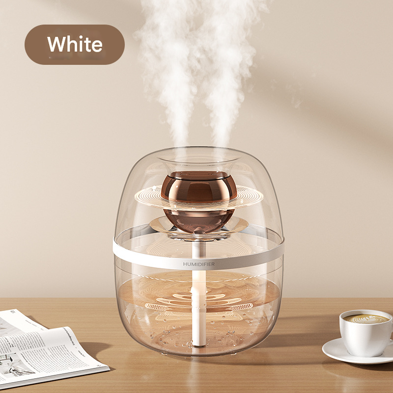 White Crystal Clear Dual Mist Humidifier - Ultrasonic Cool Mist & Quiet Operation with Ambient Night Light for Bedroom & Office