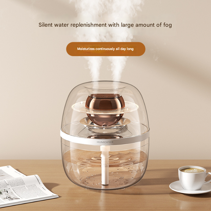 White Crystal Clear Dual Mist Humidifier - Ultrasonic Cool Mist & Quiet Operation with Ambient Night Light for Bedroom & Office