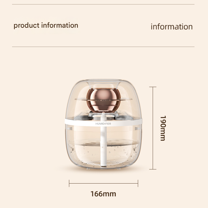 Pink Crystal Clear Dual Mist Humidifier - Ultrasonic Cool Mist & Quiet Operation with Ambient Night Light for Bedroom & Office