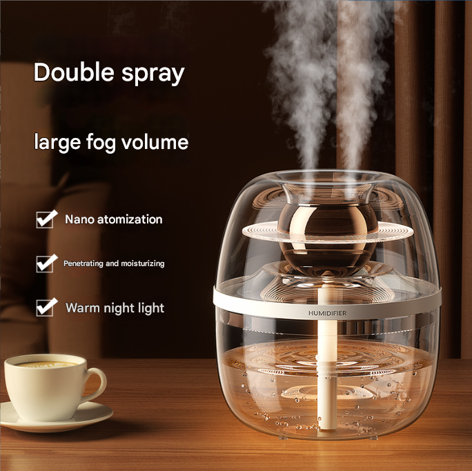 Green Crystal Clear Dual Mist Humidifier - Ultrasonic Cool Mist & Quiet Operation with Ambient Night Light for Bedroom & Office